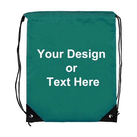 ezpencils, Drawstring Bags-Custom Image and/or Text- Teal - Click Image to Close