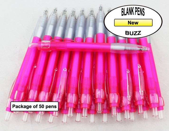 Buzz Pens - Pink Body with a White Grip - Blanks - 50pkg - Click Image to Close