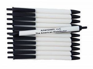 White Body - Black Top & Bottom - Champion Pens - 12 pkg.