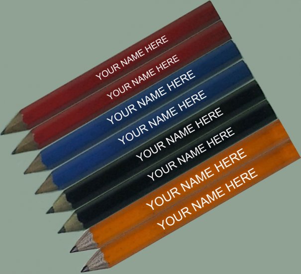 ezpencils - 24 pkg Personalized Hexagon Assorted Golf Pencils - Click Image to Close