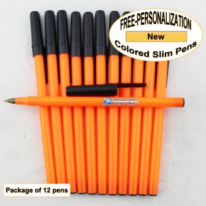 Colored Slim, Neon Orange Body, Black Accents, 12pkg-Custom Img