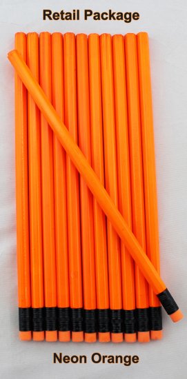 ezpencils - 12 pkg. Blank Hexagon Pencils - Neon Orange - Click Image to Close