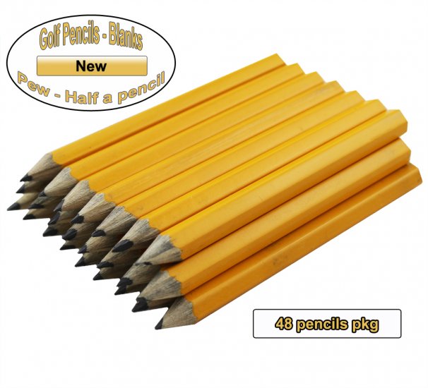 ezpencils - 48 Yellow Golf Without Eraser - Blank Pencils - Click Image to Close