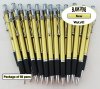 Wave Pens-Gold Body Silver Accents & Black Grip-Blanks-50pkg