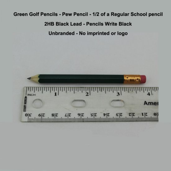 ezpencils - 144 Dark Green Golf Pencils with Eraser - Click Image to Close