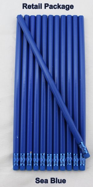 ezpencils - 12 pkg. Blank Hexagon Pencils - Sea Blue