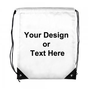 ezpencils, Drawstring Bags-Custom Image and/or Text- White
