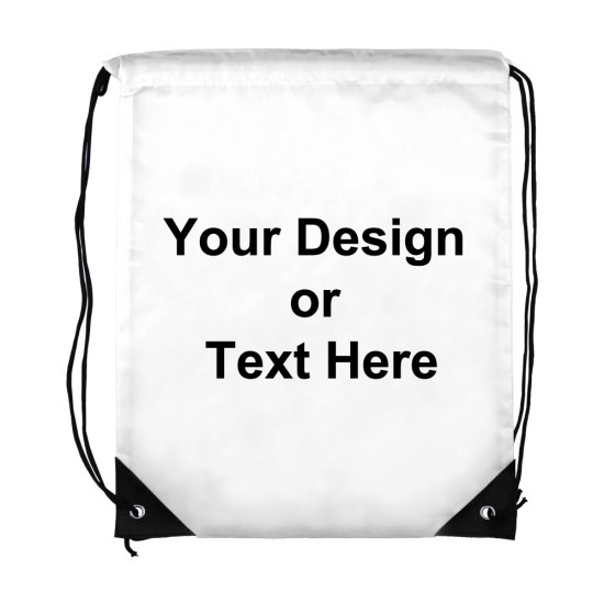 ezpencils, Drawstring Bags-Custom Image and/or Text- White - Click Image to Close