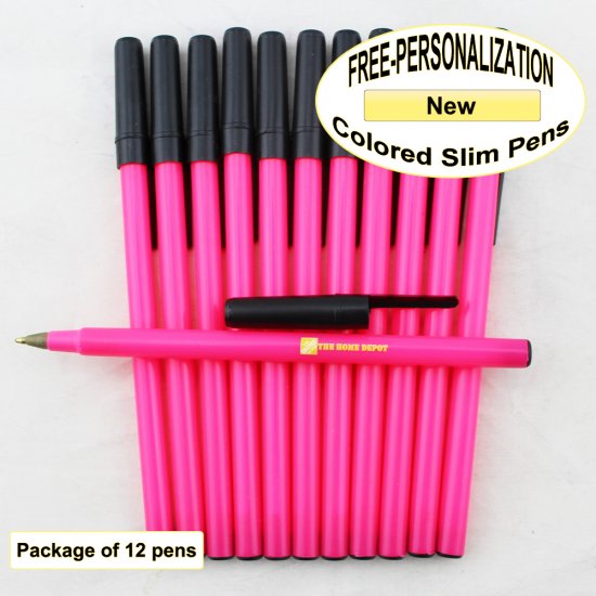 Colored Slim, Neon Pink Body, Black Accents, 12pkg-Custom Img - Click Image to Close