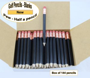 ezpencils - 144 Black Golf Pencils with Eraser