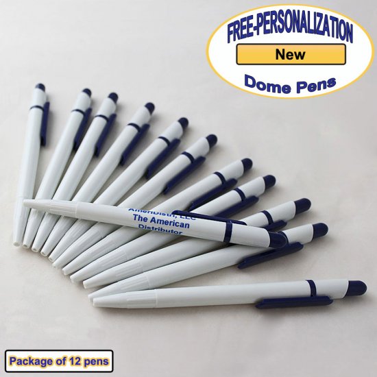 ezpencils - Personalized - Solid White Body with Navy Blue Click - Click Image to Close