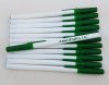 White Color Body - Green Color Cap Pens - 12 pkg.