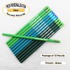 ezpencils - Personalized Tricolor-Green Round Pencil - 12 pkg