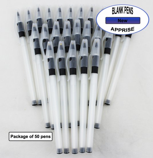 Apprise Pens - Plastic Body with Black Accents - Blanks - 50pkg - Click Image to Close