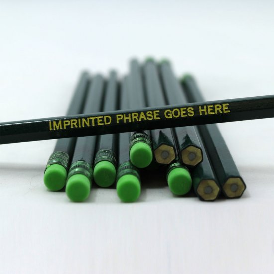 ezpencils - Personalized Dark Green Hex Pencils - 144 Pencils - Click Image to Close