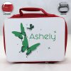 Personalized Butterfly Theme - Red School Lunch Box for kids