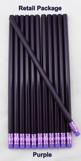 ezpencils - 12 pkg. Blank Hexagon Pencils - Purple - Click Image to Close