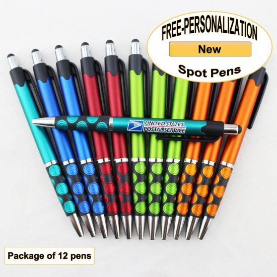 Spot Pen, Silver Accents, Assorted Colors, 12 pkg-Custom Image - Click Image to Close