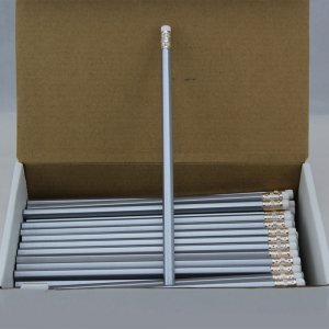 ezpencils- 144 Silver Hex Pencils - Non-Personalized
