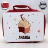 Personalized Cupcake Theme - Red School Lunch Box for kids