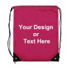 ezpencils, Drawstring Bags-Custom Image and/or Text- Hot Pink