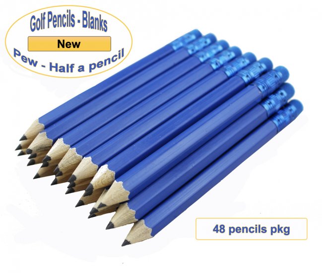 ezpencils - 48 Sea Blue Golf With Eraser - Click Image to Close