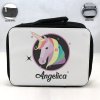 Personalized Unicorn Design - Black School Lunch Box for kids