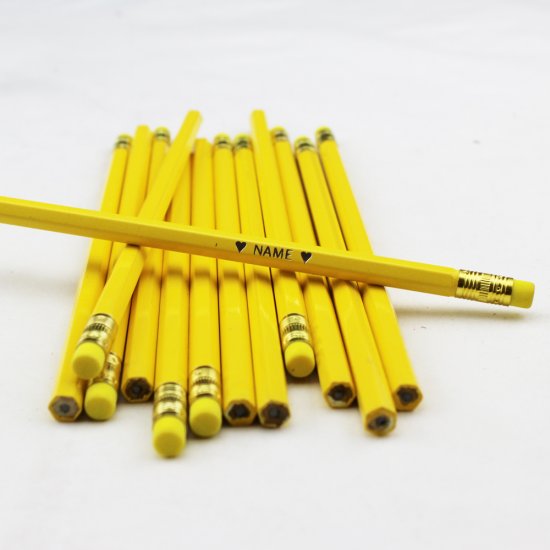 ezpencils - Personalized Light Yellow Hex Pencils - 144 Pencils - Click Image to Close