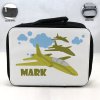Personalized Jet Plane Theme - Black School Lunch Box for kids