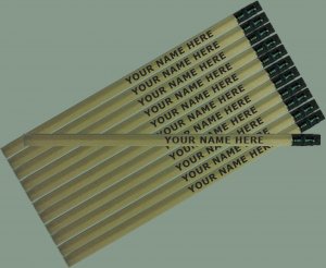 ezpencils - Personalized Natural Wood Hexagon Pencils - 12 pk