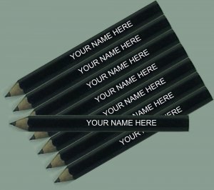 ezpencils - 24 pkg Personalized Hexagon Black Golf Pencils