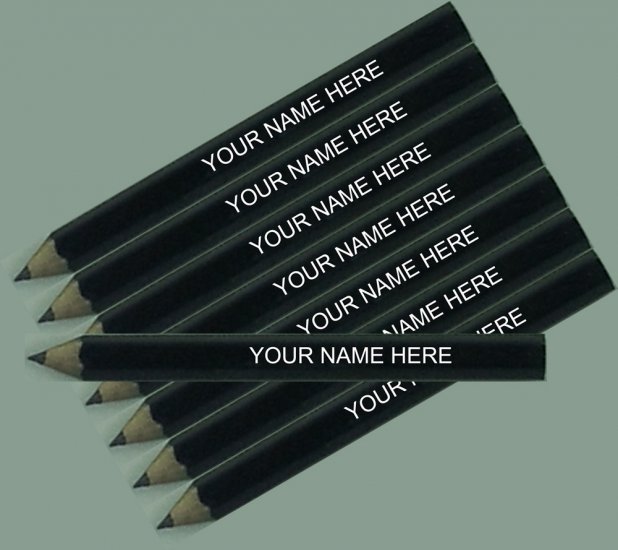 ezpencils - 24 pkg Personalized Hexagon Black Golf Pencils - Click Image to Close