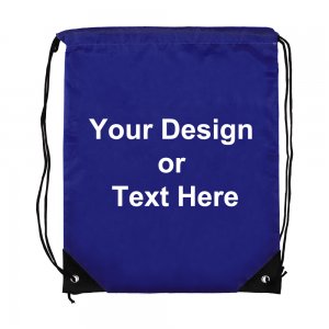 ezpencils, Drawstring Bags-Custom Image and/or Text- Dark Blue