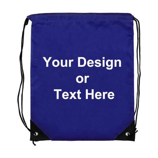 ezpencils, Drawstring Bags-Custom Image and/or Text- Dark Blue - Click Image to Close