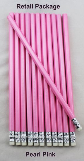 ezpencils - 12 pkg. Blank Hexagon Pencils - Pearl Pink - Click Image to Close