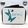Personalized Butterfly Theme - Black School Lunch Box for kids