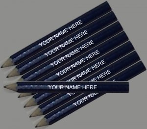 ezpencils - 24 pkg Personalized Hexagon Royal Blue Golf Pencils