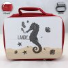 Personalized Sea Horse Theme - Red School Lunch Box for kids