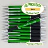 Personalized Bullet Pen, Green Body Silver Accents 12 pkg
