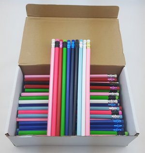 ezpencils - 144 Assorted Colors Hex Pencils - Non-Personalized