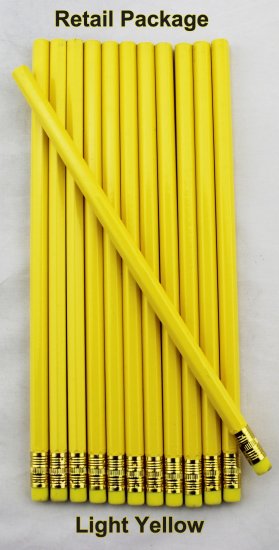 ezpencils - 12 pkg. Blank Hexagon Pencils - Light Yellow - Click Image to Close