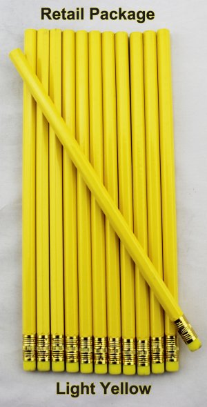 ezpencils - 12 pkg. Blank Hexagon Pencils - Light Yellow