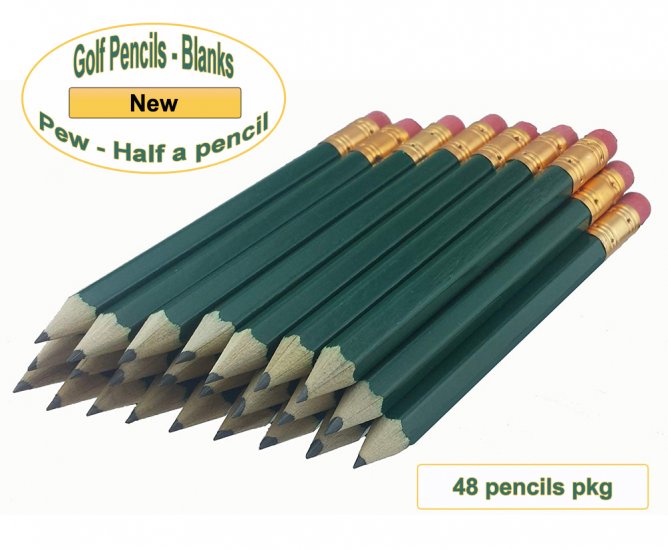 ezpencils - 48 Dark Green Golf With Eraser - Click Image to Close