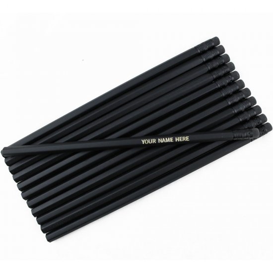 ezpencils - Personalized Matte Black Hex Pencils - 144 Pencils - Click Image to Close