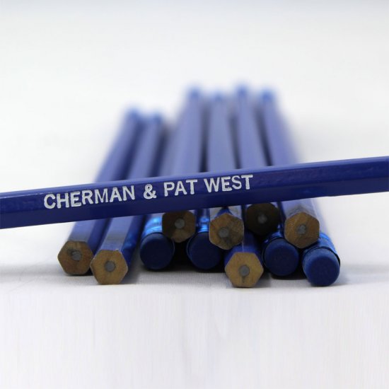 ezpencils - Personalized Sea Blue Hex Pencils - 144 Pencils - Click Image to Close