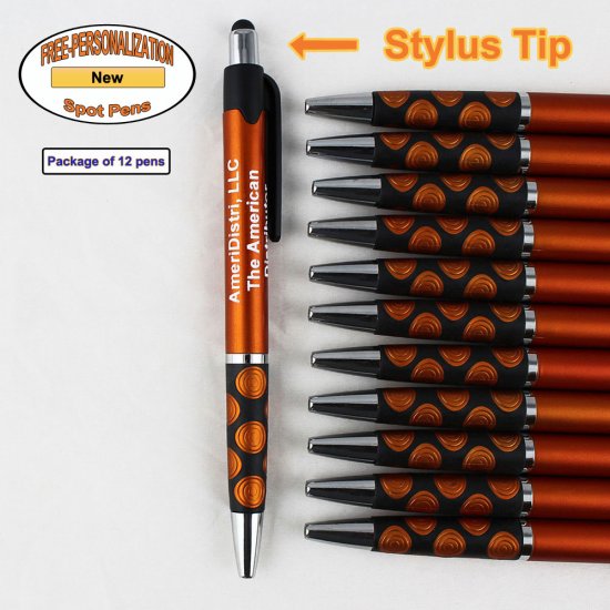 Elegant Tip and Stylus Click - Solid Orange Body & Spotted Grip - Click Image to Close