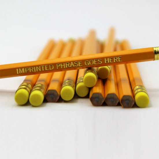 ezpencils - Personalized Yellow Hex Pencils - 144 Pencils - Click Image to Close