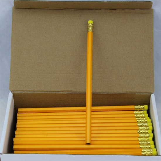 ezpencils - 144 Yellow Hex Pencils - Non-Personalized - Click Image to Close
