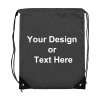 ezpencils, Drawstring Bags-Custom Image and/or Text- Grey