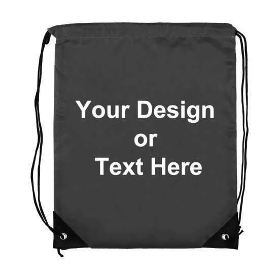 ezpencils, Drawstring Bags-Custom Image and/or Text- Grey - Click Image to Close